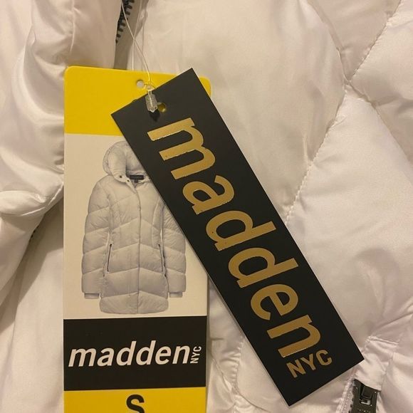 Madden NYC White Puffer Coat - Picture 12 of 14
